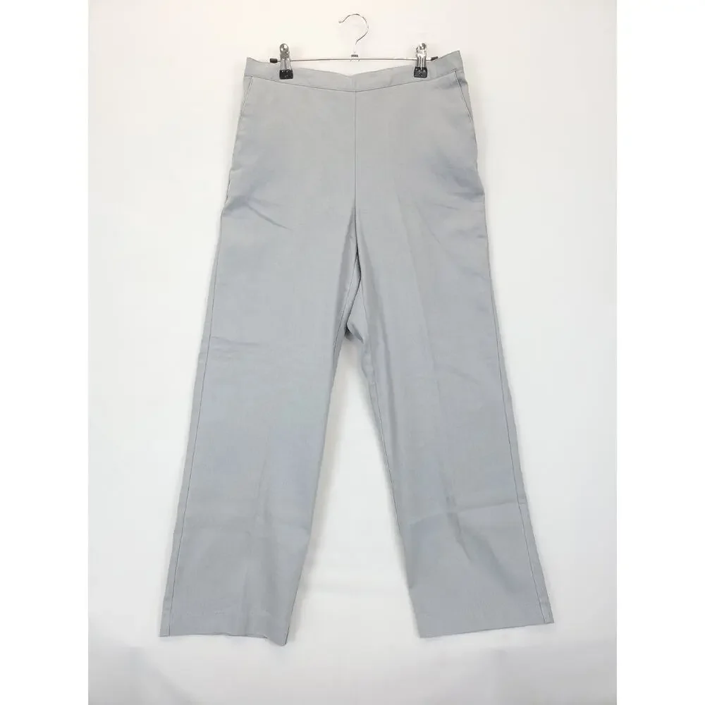 Alfred Dunner Pull-on Pants Proportioned Med Stretch Ramie Blend Women 12P‎ Gray